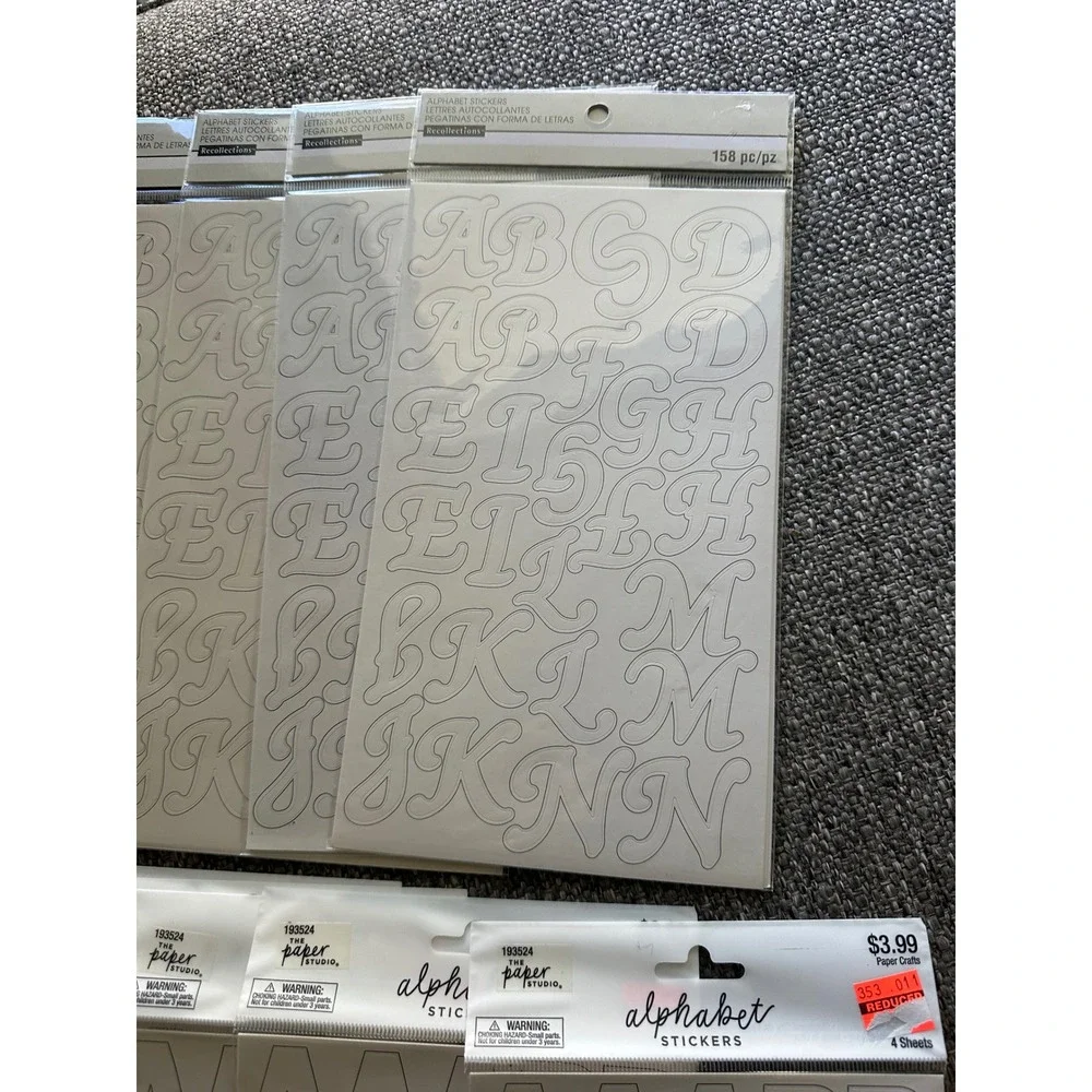 Paper Studio Alphabet Stickers Large Font Crafting ScrapbkingLetters set‎ of 11